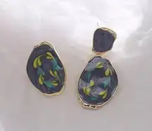 Oil Painting Graffiti Stud Drop Earrings