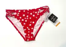 California Waves red strappy bikini swim bottom
