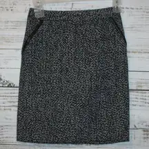 Amanda & Chelsea black and white Tweed Faux Leather Pocket detail Skirt Size 0