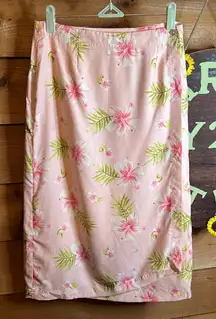 Pineapple Moon Vintage Silk Hawaiian Wrap Skirt Vacation Island Beach Summer