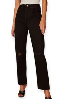 Joni High Rise Loose- Black Ripped Jeans