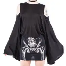 I Heart Maxi Two Way Black Cape Top