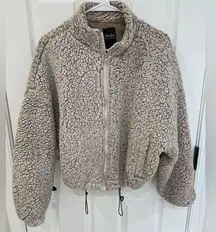 Me Jane New York Tan Teddy Faux Sherpa Zip Up Jacket Women’s Size S