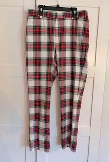 Tommy Hilfiger, Red, Green, & White Plaid Pull On Pants, Size 30 🎄