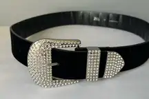 Zara Black Belt with Silver Embellishments