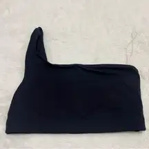 Black one shoulder lululemon sports bra