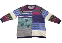 Coldwater Creek Women's XL Multicolor Patchwork Boho Cardigan Sweater