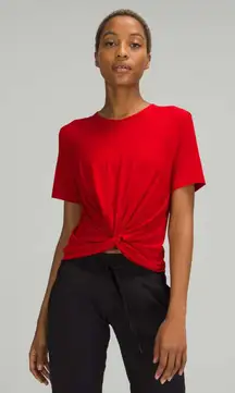 Lululemon Crescent Tee Dark Red Size 4 Soft Athletic Workout