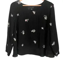 Boho Black Floral Blouse