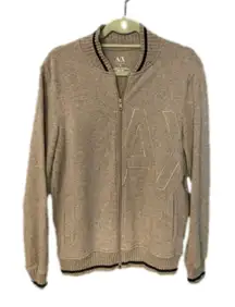 Armani Exchange grey‎ zip up mid weight sweatshirt jacket sz Medium