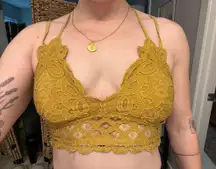 Anemone mustard yellow lace bralette