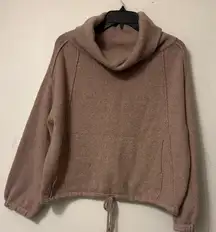Anthropologie Field Flower Sweater Small Taupe Wooly Cotton Cowl Neck Draped