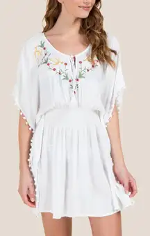 Francescas Darla Bird Embroidered Swim Coverup