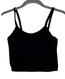 SET Active Black Body‎ Crop Ribbed Tank Circular Logo On Back Yoga Casual Gym S
