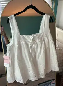 Dress Up White Eyelet Top