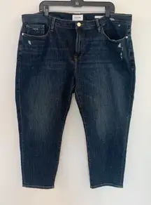 Frame Le Garçon Crop Boyfriend Distressed in Covant Wash Jeans Size 34
