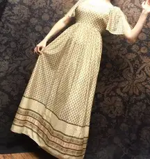 Handmade vintage 60s 70s prairie milkmaid boho maxi dress Gunne Sax style XS S