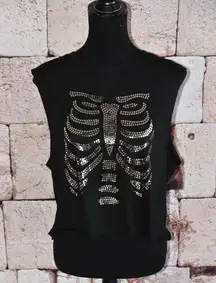 Sparkle Skeleton Ribcage top size small lightweight