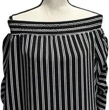 Polly & Esther striped wide neck/off the shoulder top