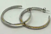 NEW REAL SIMPLE RS silver and gold fashion hoop earrings
