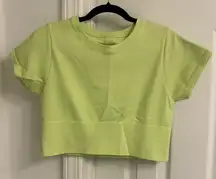 Aerie Lime Green Cropped T-Shirt