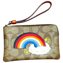 Rainbow Coach Wristlet EUC