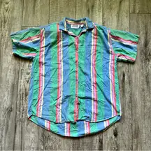 Vintage 1980s candy stripe shirt - BOOM [H3R]