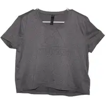 Adidas Women's  Heather Gray Athletic Short Sleeve Crop Top Shirt T-Shirt Size S