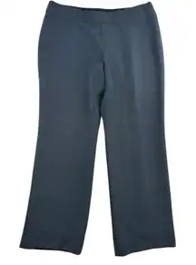 Giorgio Armani Sz 12 Wide Leg Pants Blue Italian Twill Side Zip Career Designer