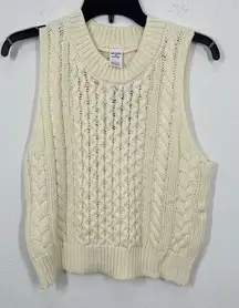 Melrose and Market Nordstrom Women's Cream Sweater Vest Tank‎ Preppy Casual NWT