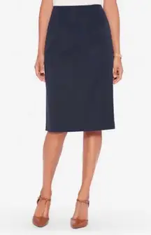 Midnight Navy Wool Pencil Skirt