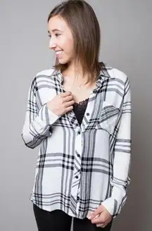 Rails Hunter Button Down in Charcoal Black White