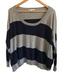 BCBG blue striped long sleeved sweater M