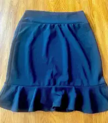 Agnes & Dora Flounce Pencil Skirt‎ Black NWT L 0284