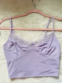 Purple Lace Mesh Cami