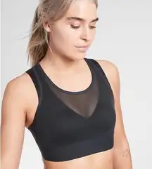 Athleta Black Mesh Double Layer Reversible Sports Bra