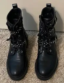 Forever 21 Black Studded Combat Boots Women’s Sz 39