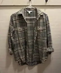 Gray And White Boyfriend Flannel