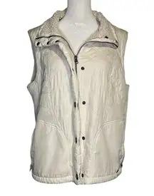 prAna white fur-lined vest size L