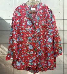 Victoria's Secret Gold Label vintage pajama set Red Floral L