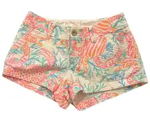 Lilly Pulitzer Walsh Shorts Women's Size 4 Crab Print Seersucker Style 20947