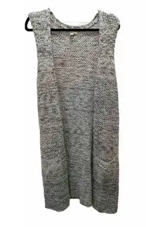 Cato Sweater Vest Long Duster Gray Open Front Women's Plus Size 22/24W