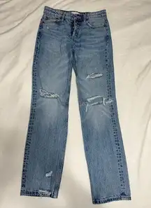 Zara jeans with distressing