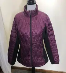 32 degrees purple and black quilted puffer zip up light weight coat size M​