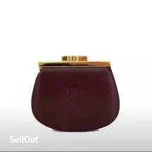 Cartier Must De Red Leather Coin Wallet Unisex Logo Accent