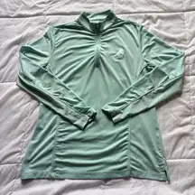 Peter Millar Womens Size Medium Lightweight Quarter Zip 1/4 Pullover Green Golf