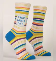 These Were A Gift - Striped Women’s Crew Socks from Blue Q - Fits size 5-10 NWT