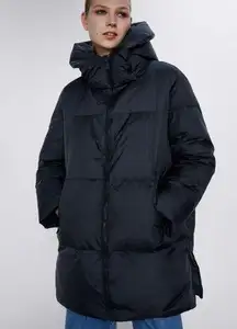 ZARA  down super lightweight hooded puffer jacket