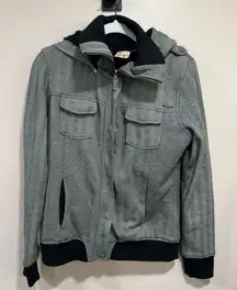 Roxy Jacket Full Zip Jacket Collared Jacket Snap On Jacket Blue Black Womens Med