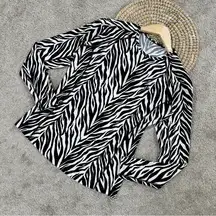 Coolibar Women’s Sun Protection UPF 50+ Zebra Print Shirt Longsleeve Size S